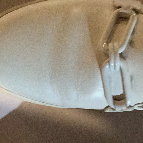 Very nice soft leather lightly worn Michael Kors white leather shoes with chain. - Picture 3 of 10